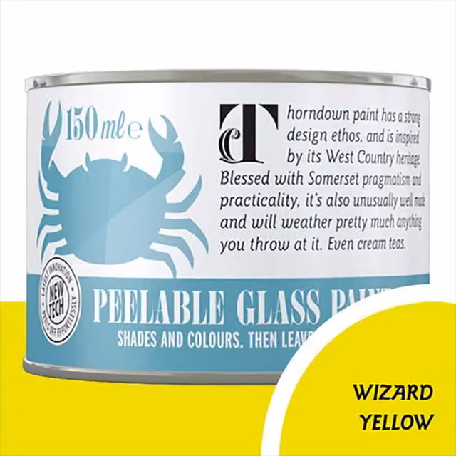 Thorndown Wizard Satin Yellow Peelable Glass Paint, Diameter: 7.5 cm