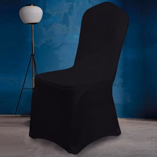 OHS Black Stretch Dining Banquet Chair Cover for Weddings and Parties