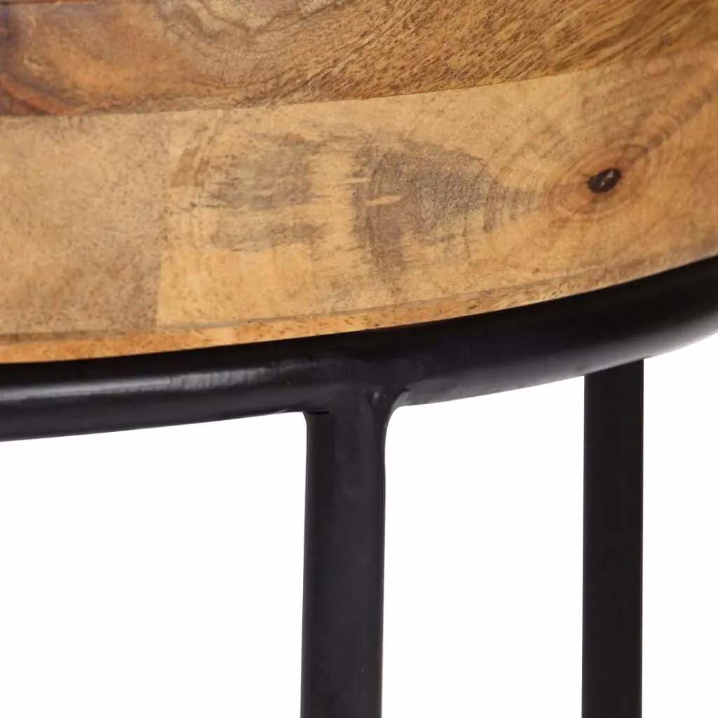 Berkfield Home Mango Wood and Steel Coffee Table, Brown, W: 50 cm, D: 40 cm – 3