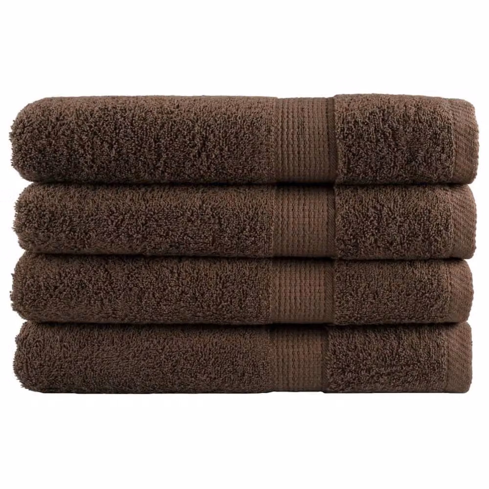 Berkfield Home SOLUND Premium Cotton Terry Sauna Towels, Brown, 4 Pack, W: 80 cm, L: 200 cm, 600gsm – 2