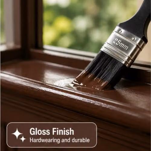 Rustins Quick Drying Water Based Gloss Paint for Wood, Brown, 250ml – 3
