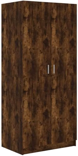Berkfield Home Smoked Oak Wardrobe in Brown, W/D/H: 80 x 50 x 180 cm