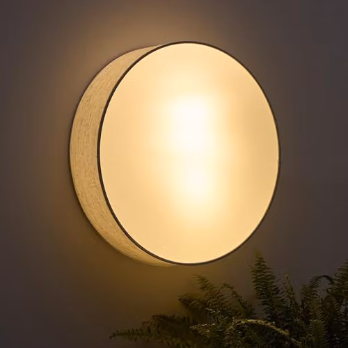 K LIVING Capri Linen Drum Shade in Beige or White, Diameter: 38 cm – 2