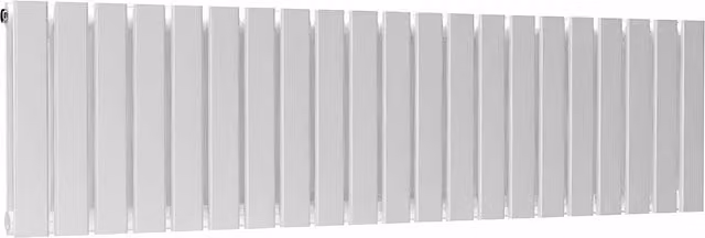 Lux Heat White Steel Flat Horizontal Wall Mounted Radiator, H: 40.0 cm x W: 147.0 cm