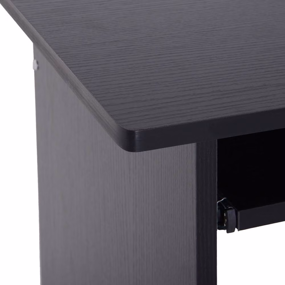 Wyld Haus Moke Black Corner Desk with Storage Shelves and Keyboard Tray W: 80 cm – 9