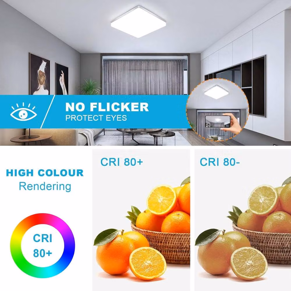 Goeco White LED Bathroom Ceiling Light, 48W, 6500K, IP44, Diameter: 30 cm – 2