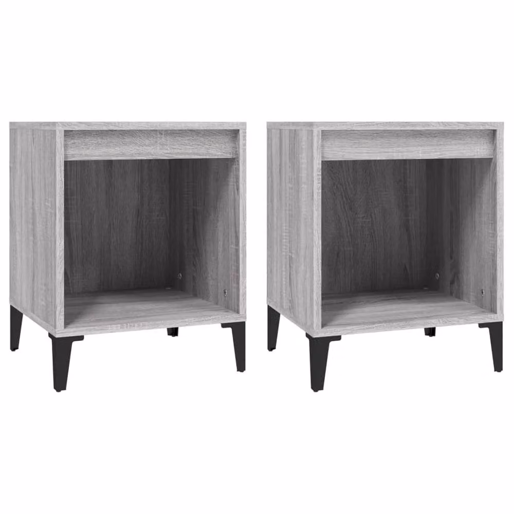 Berkfield Home Elegant Bedside Cabinets, 2 Piece Set in Grey Sonoma, W/D/H: 40 x 35 x 50 cm – 2