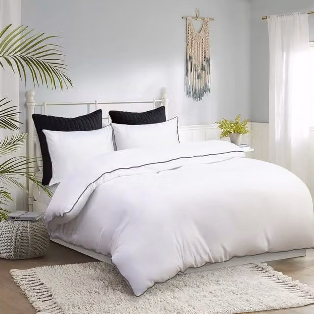 Cotton Passion White Microfibre Duvet Cover, 140 x 200 cm