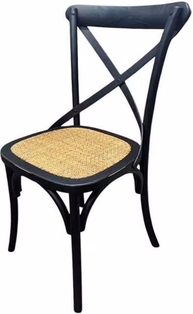 Havendro Black Cross Back Dining Chair in Matt Wood – 1