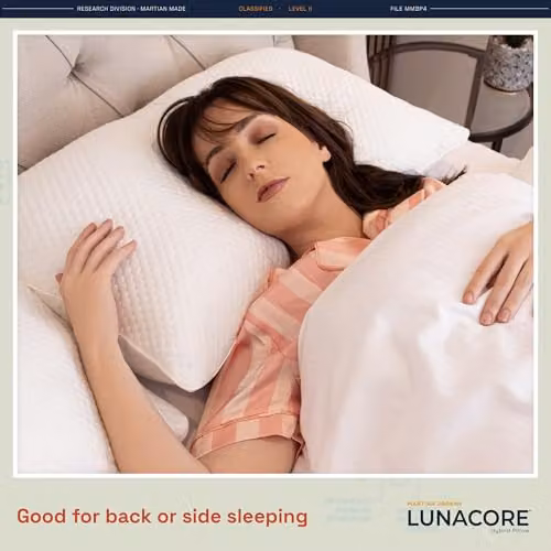 Martian Made LunaCore Hybrid Pillow 2 Pack, Medium Firm, Microfibre and Shredded Memory Foam, W: 50 cm x H: 75 cm – 5