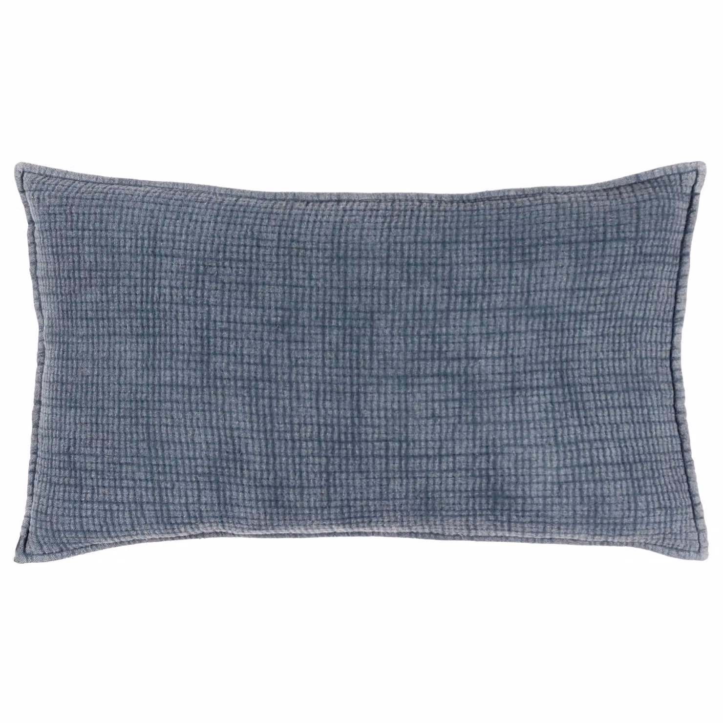 Yard Ribble Acid Wash Blue Cotton Rectangular Boudoir Cushion W/D/H: 60 x 40 x 1 cm – 2