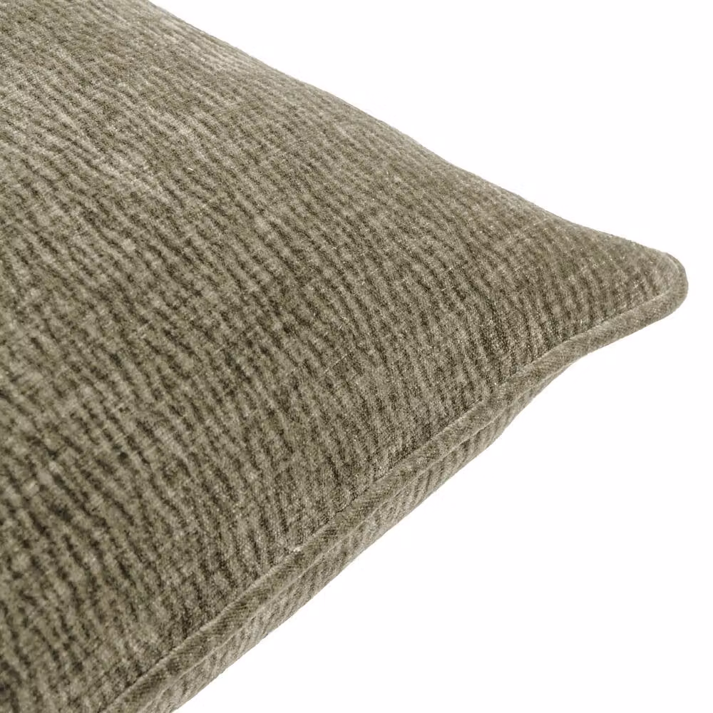 Yard Heath Green Washed Velvet Textured Square Cushion, W/D/H: 50 x 50 x 50 cm – 3