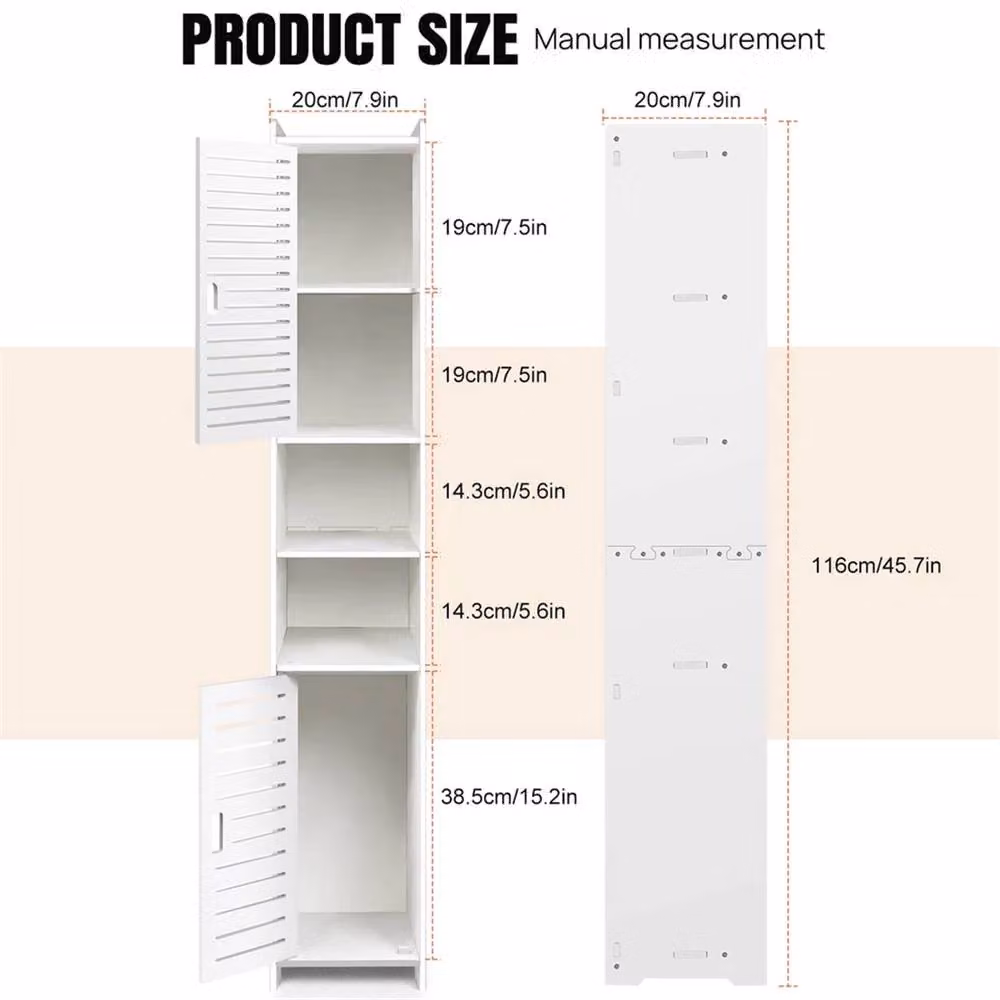 EONLION Type1 Tall Freestanding Bathroom Storage Cabinet in White – 2