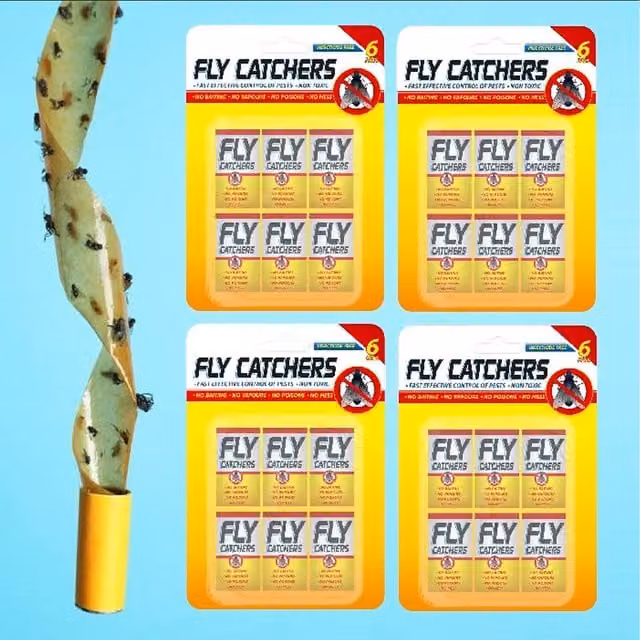 PestShield 6 Pack Sticky Fly Paper Insect Traps in Yellow