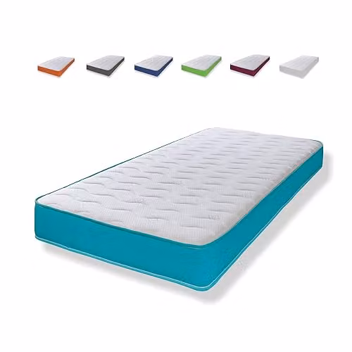 eXtreme comfort ltd Cooltouch Colours Teal Shorty Hybrid Memory Foam Mattress for Children, White and Blue, Depth: 18 cm – 2