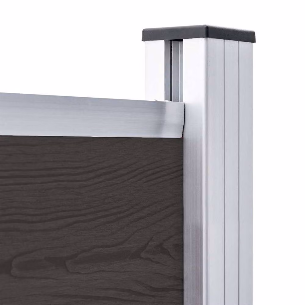 Berkfield Home WPC Fence Panel, Black, H 175 cm x W 146 cm – 2