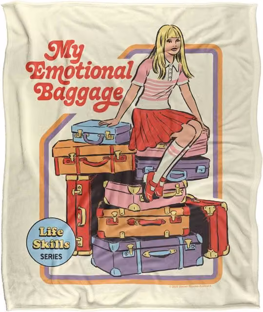 Steven Rhodes My Emotional Baggage Multicolour Super Soft Fleece Throw Blanket W/D/H: 152 x 127 x 1 cm – 1