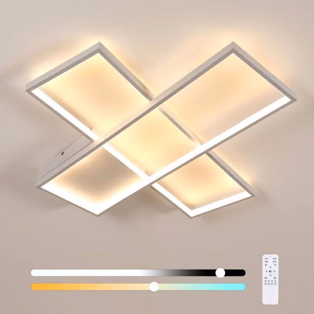 Goeco Modern Dimmable LED Ceiling Light with Remote Control, White