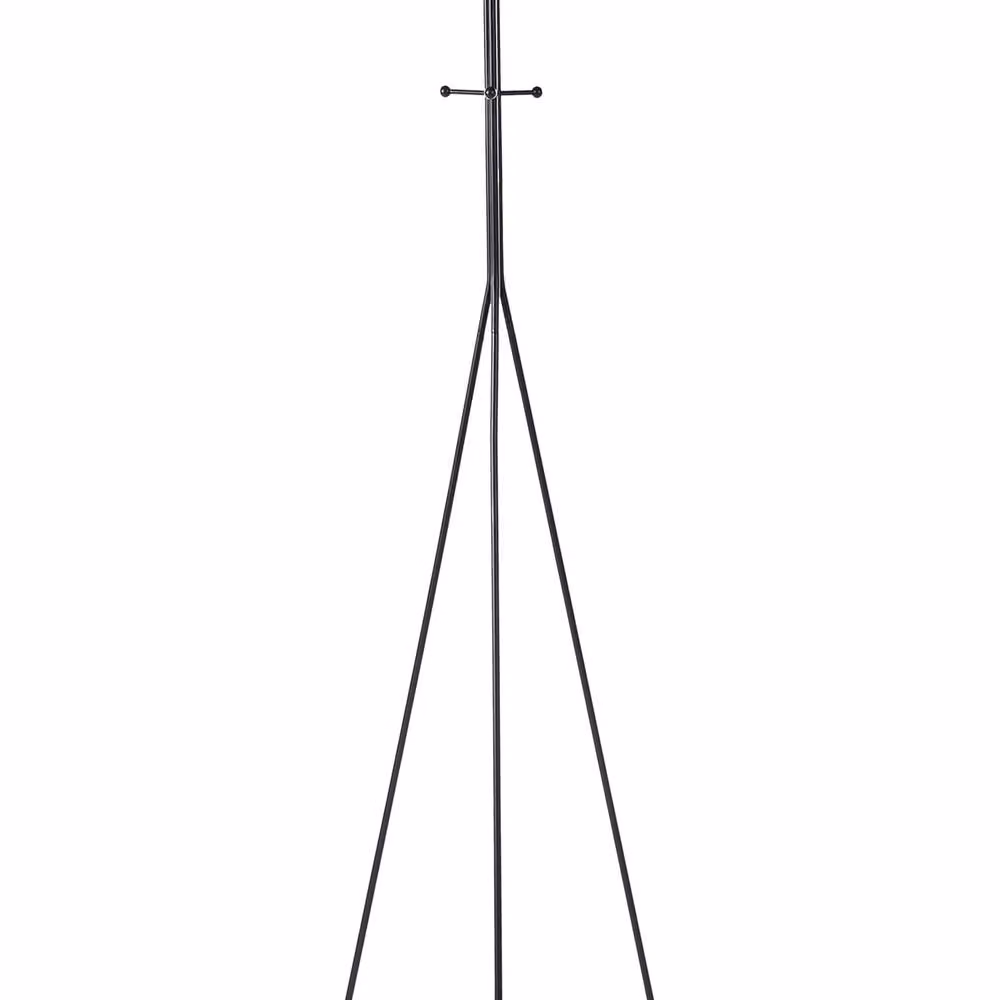 Wyld and Coco Tripod Coat Rack in Black Matt Steel with Wood Accents, Height: 176 cm, 6 Hooks – 2