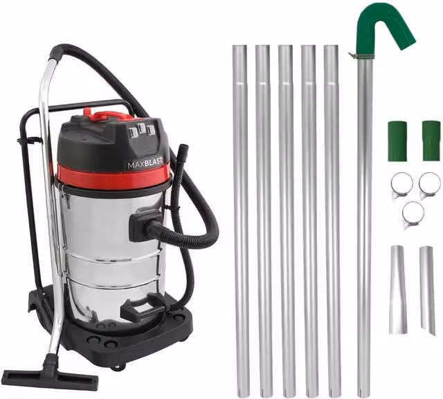 Monstershop Maxblast Gutter Vacuum Poles and 80L Wet and Dry Vacuum in Silver – 1