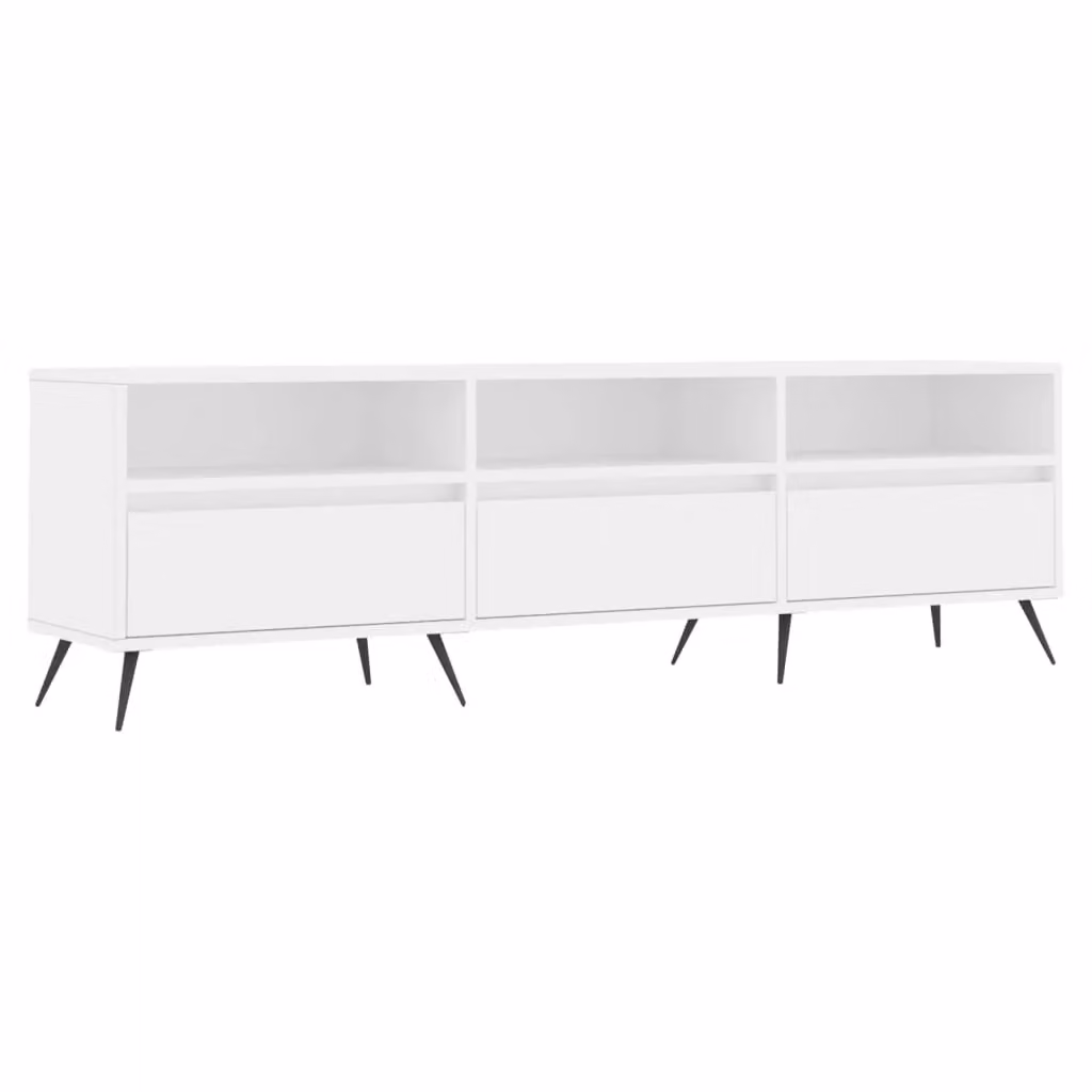 Berkfield Home Modern White Matt TV Cabinet, W: 150 cm, D: 44.5 cm, H: 44.5 cm – 2