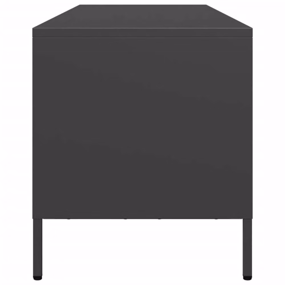 Berkfield Home Industrial TV Cabinet in Black Matt Metal, W: 135 cm, D: 39 cm, H: 43.5 cm – 5
