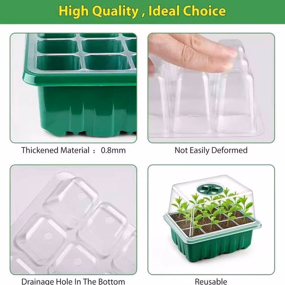 NESTLUNE 6-Piece Green Seed Starter Kit with LED Grow Light for Indoor Plants – 2