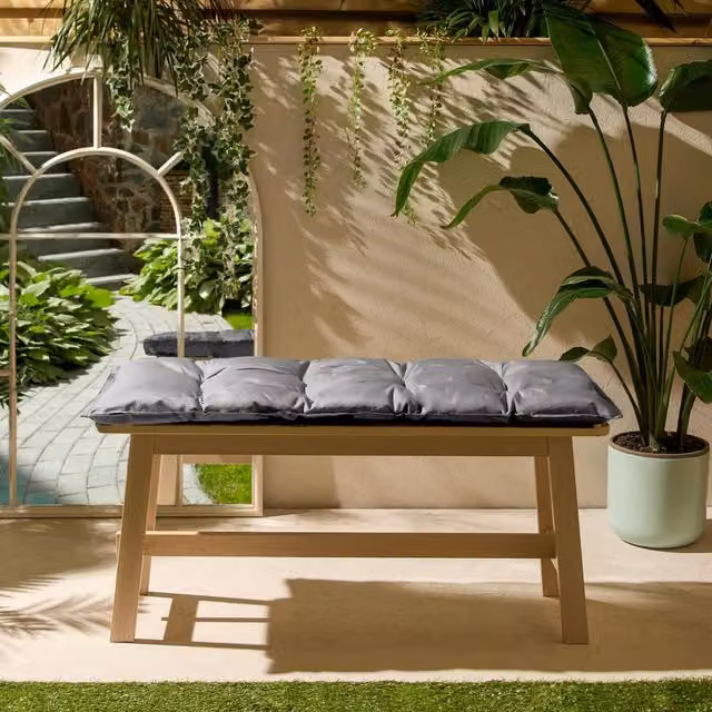 OHS Outdoor 2 Seater Bench Cushion in Anthracite Grey, W/D/H: 110 x 40 x 40 cm