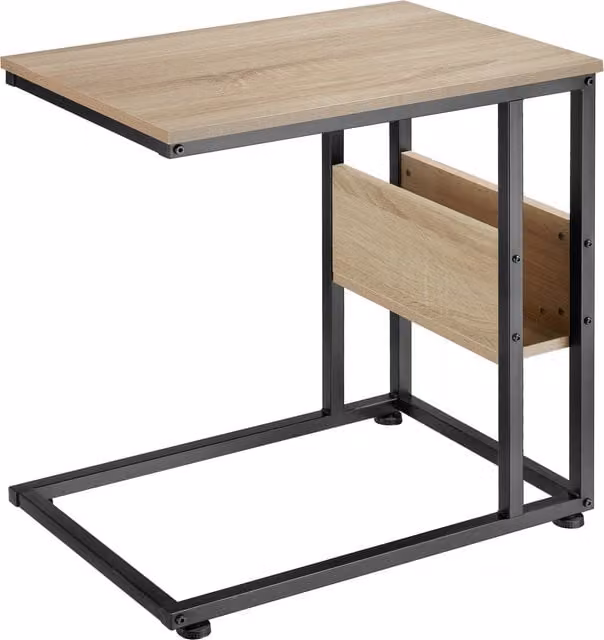 tectake Wigan Industrial Bedside Table in Oak Sonoma and Black