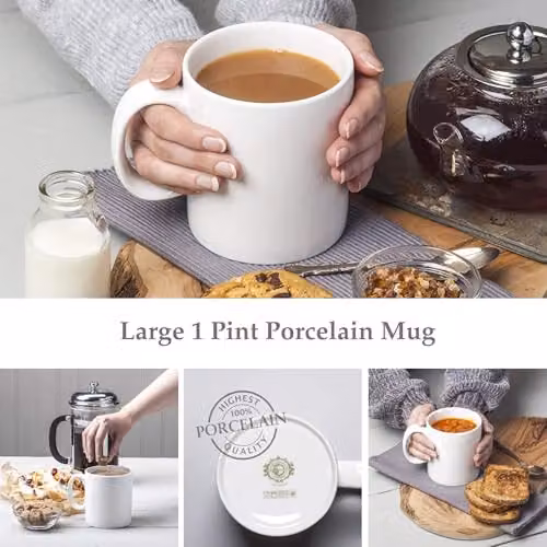 WM Bartleet & Sons White Porcelain 1 Pint Mug – 2