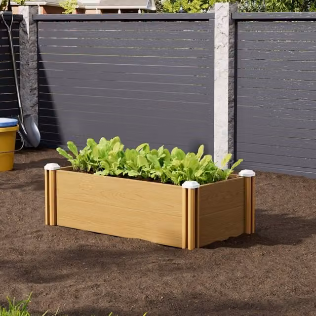 Breeins Brown Plastic Wood-Grain Raised Garden Bed, 102 cm