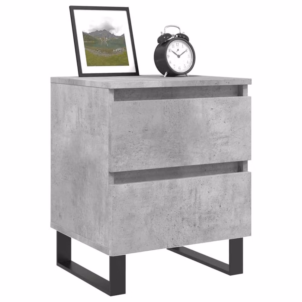 Berkfield Home Set of 2 Bedside Cabinets in Concrete Grey, W/D/H: 40 x 35 x 50 cm – 3