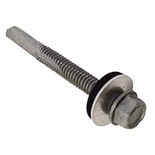 Forgefix Self-Drilling Hex Head Sheet to Steel Roofing Screws in Silver, 5.5 x 40 mm, Pack of 100