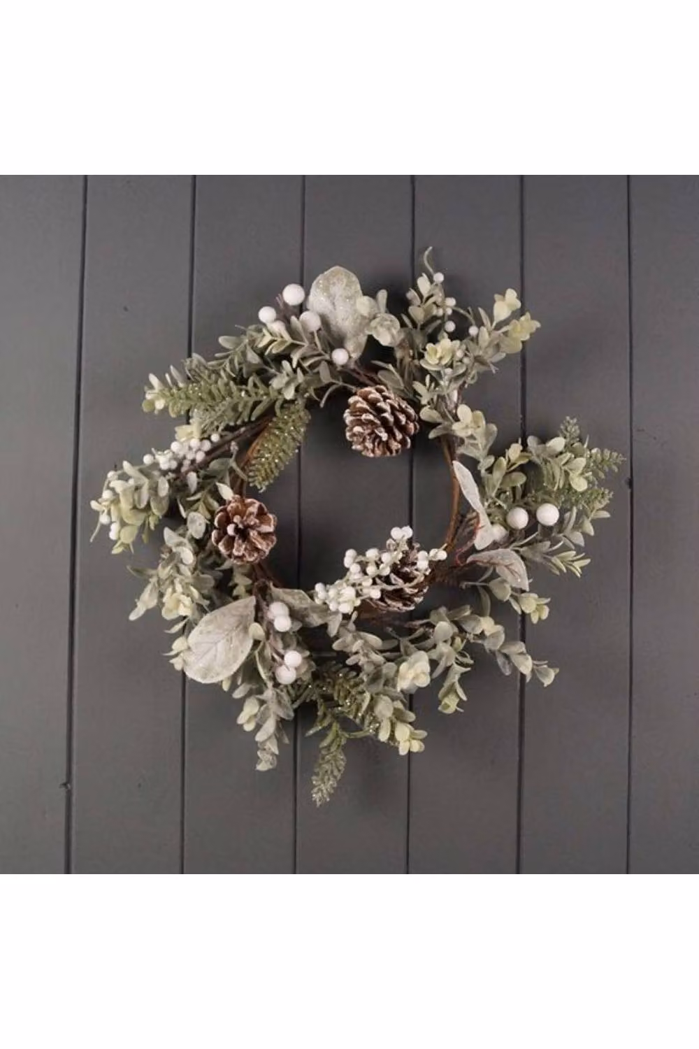 KDMD Green Round Christmas Wreath with Leaves, Diameter: 35 cm – 2