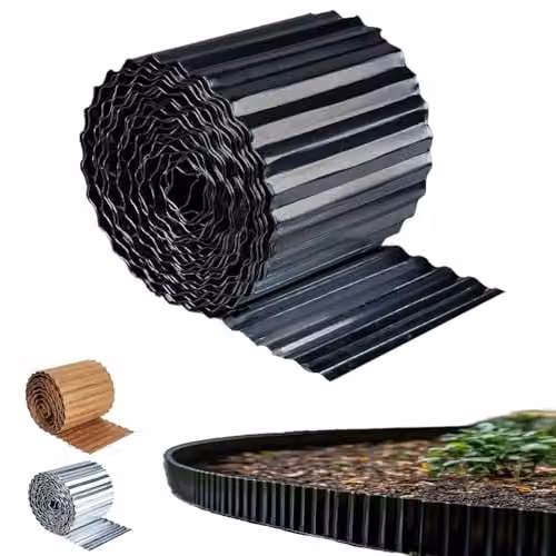 Nicoman Heavy Duty Corrugated Metal Garden Edging Roll in Black – 1