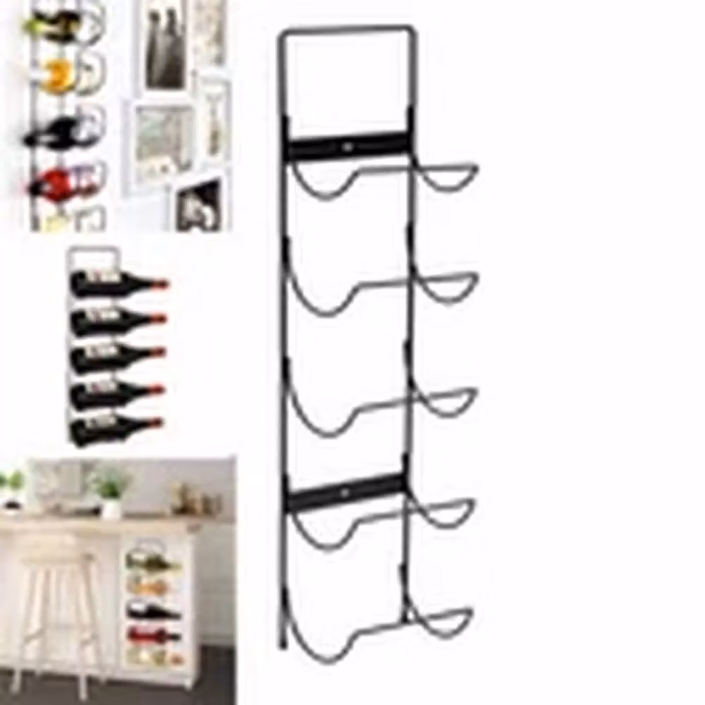 Havendro Wall Mounted Black Metal and Glass Wine Rack for Your Home Bar – 2