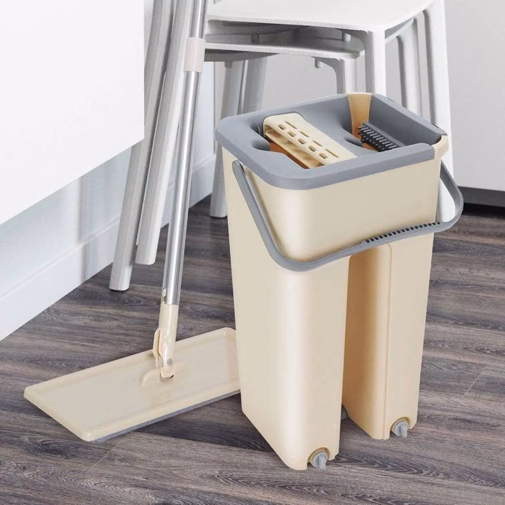 PAWNORA Home Floor Tile Cleaning Mop with 3 Microfibre Refillable Pads in Beige – 2