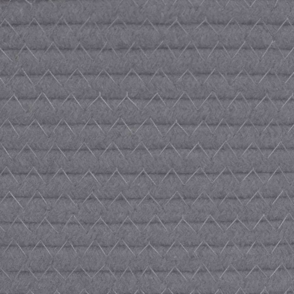 Berkfield Home Storage Baskets, 2 Pack, Grey and White Cotton Fabric, W: 24 cm, H: 18 cm – 3