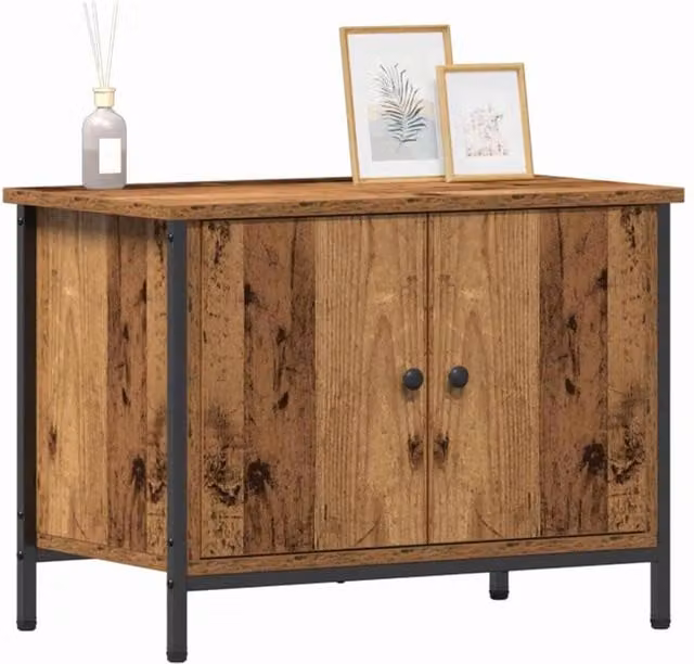 Berkfield Home Old Wood TV Stand in Brown, W/D/H: 60 x 35 x 45 cm