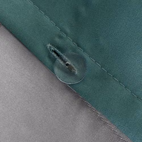 OHS Reversible Plain Microfibre Duvet Cover and Pillowcase Set, Petrol/Grey, W/D/H: 180 x 200 cm, Pillowcase: 50 x 75 cm – 3