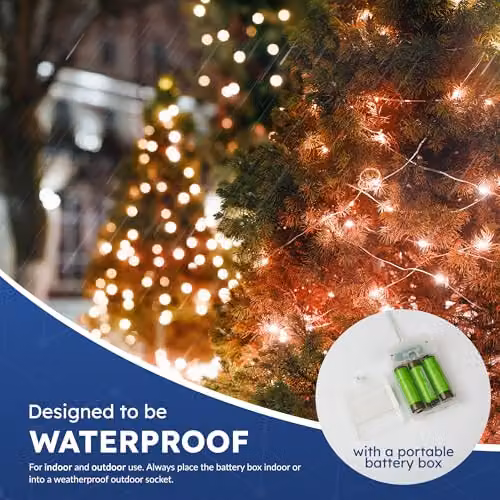 Desiretech 2-Pack Battery-Powered LED Copper Wire Fairy String Lights in Red – 6