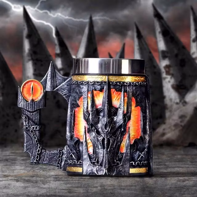 Nemesis Now Lord of the Rings Sauron Resin Mug, Black, Height: 15.5 cm