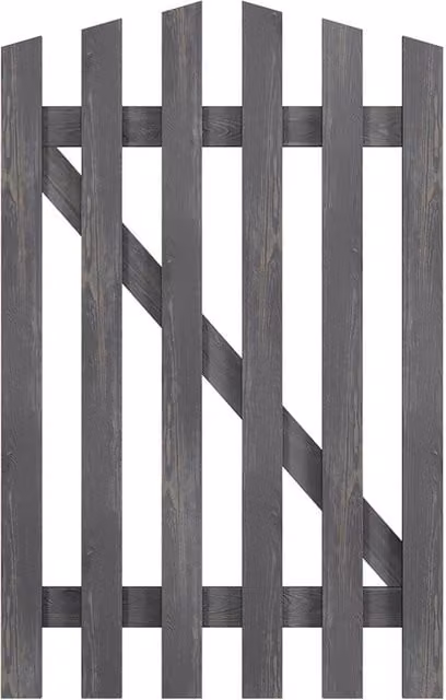 Darphe Classic Ledge and Braced Wooden Garden Swing Gate with Pointed Top, Grey, W: 76 cm, H: 120 cm