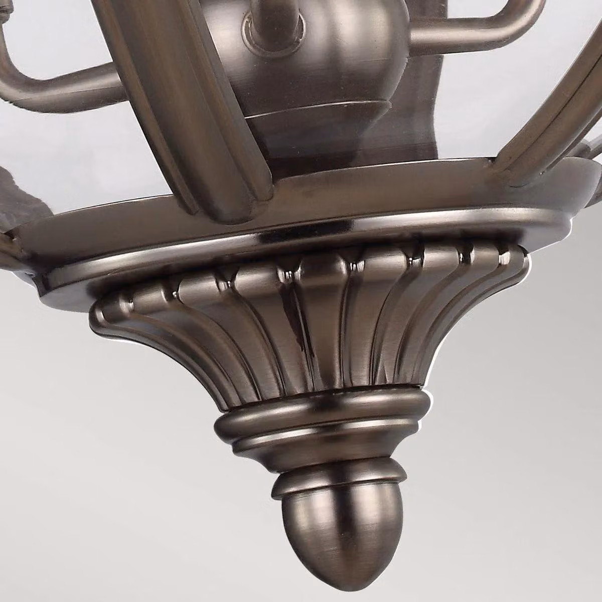 Netlighting Adams 3 Light Ceiling Chandelier Pendant Light in Grey with Antique Nickel and Glass Spheres, E14 – 4