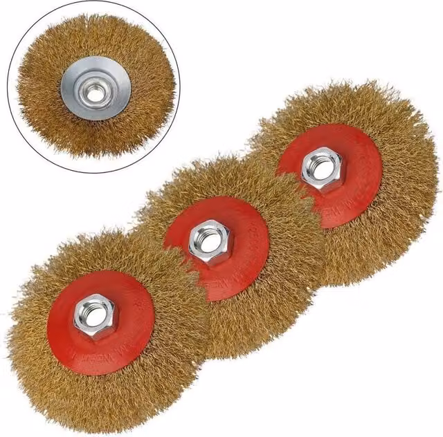 NESTLUNE Gold Stainless Steel Wire Brush for Angle Grinders, Diameter: 115 mm