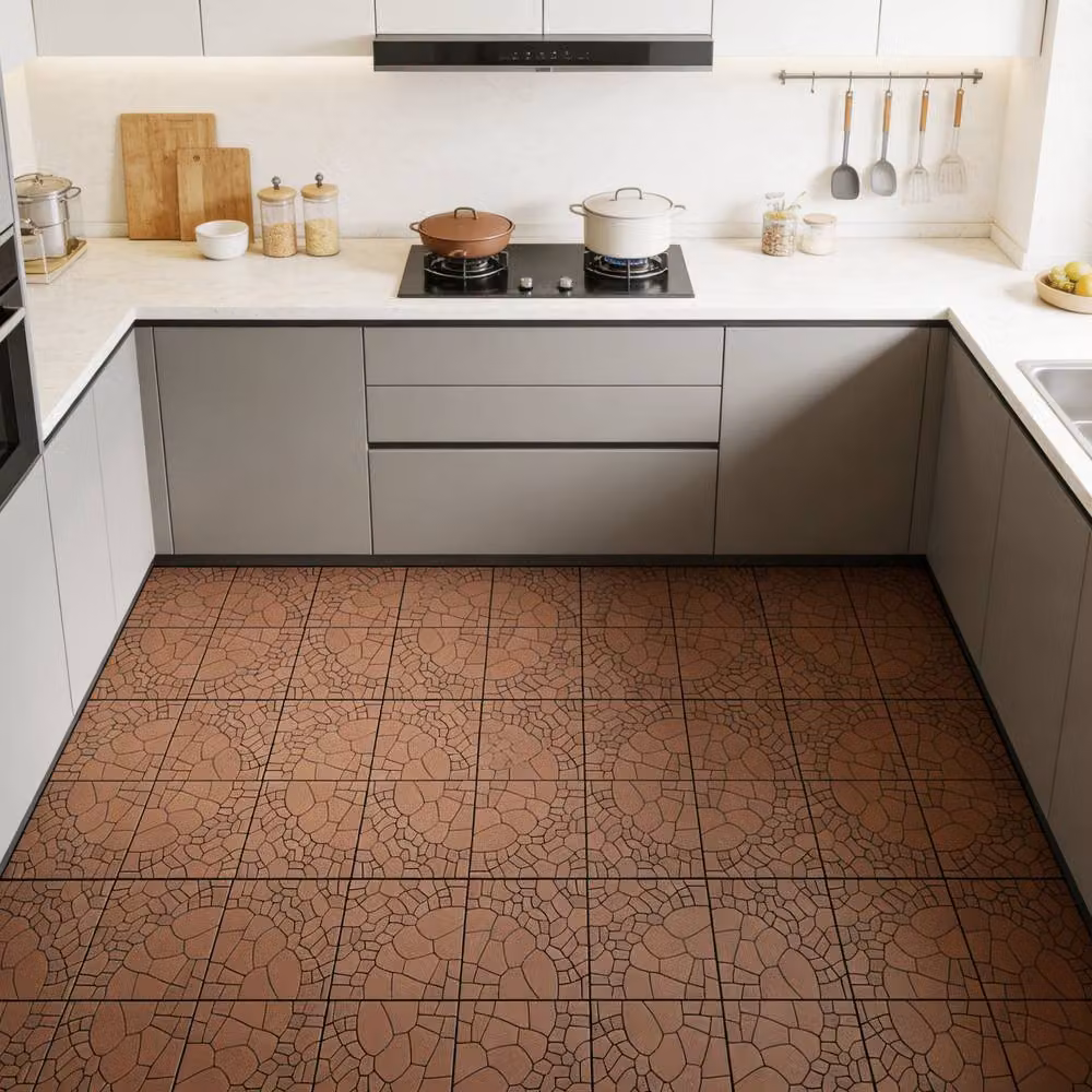 NIVOR 44 Piece Composite Plastic Decking Tiles for Indoor and Outdoor Use, Brown, 30 x 30 cm – 5