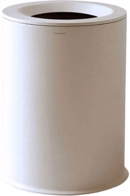 Cosmic Geyser Collection 5L White Stainless Steel Bathroom Bin with Bag Fixing, H 26.0 cm x W 20.5 cm x D 20.5 cm