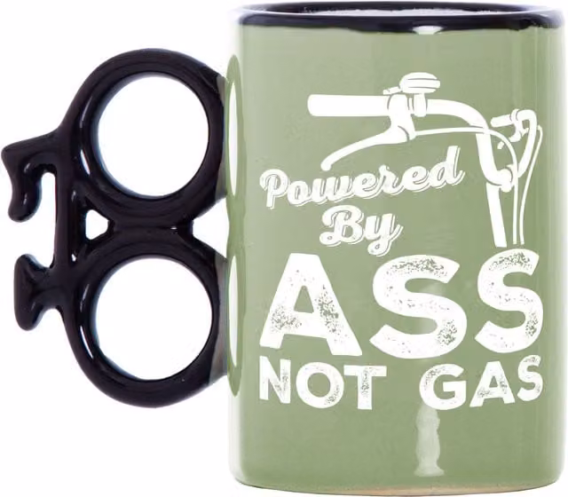 Boxer Gifts Powered By Ass Not Gas' Bike Ceramic Mug in Multicolour
