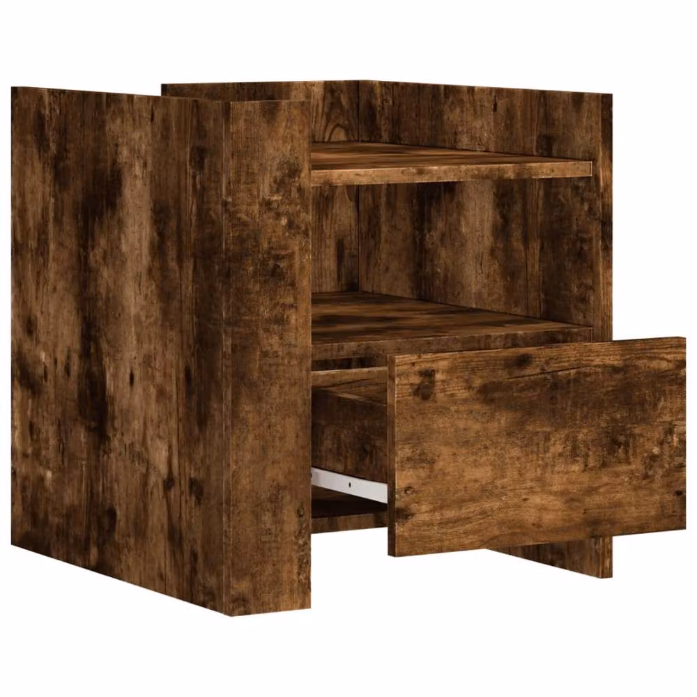 Berkfield Home Bedside Cabinet in Smoked Oak Brown, W/D/H: 45 x 50 x 50 cm – 5