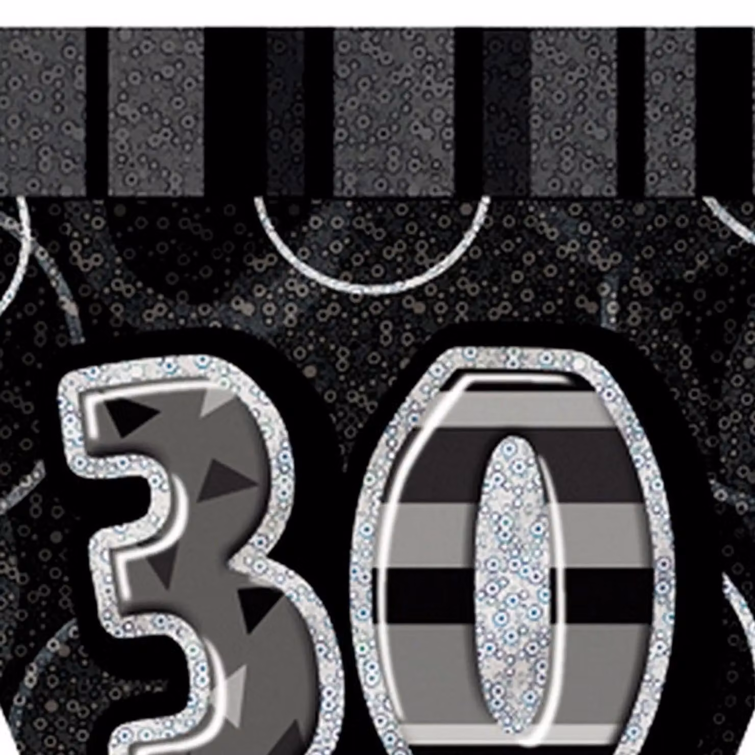 Unique Party Black and Silver Glitz Pennant Bunting for Birthday Parties – 2